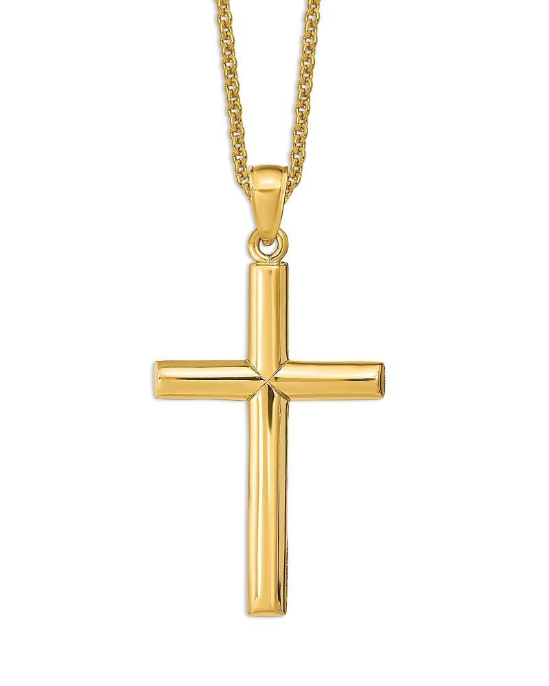 Bloomingdales Fine Collection Mens Polished Cross Pendant Necklace in 14K Yellow , 20 Product Image