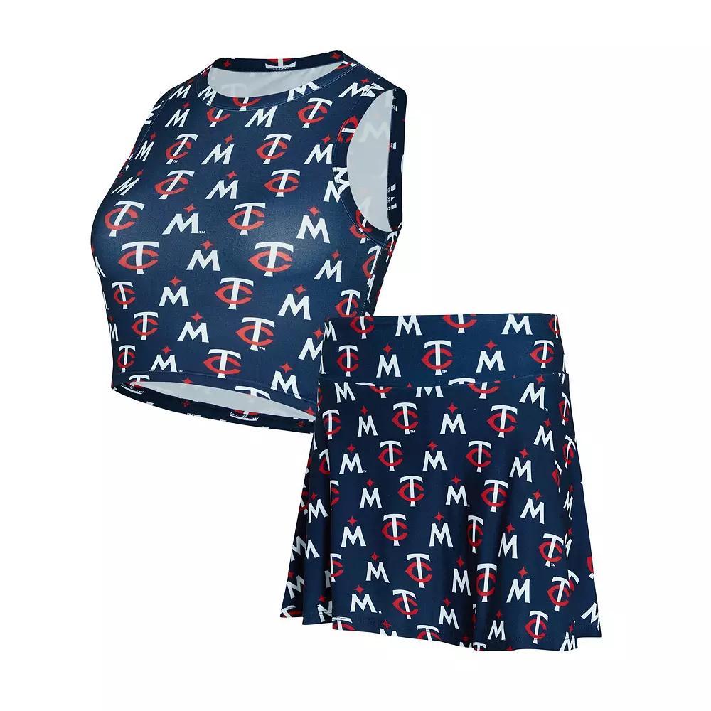 Women's Concepts Sport  Navy Minnesota Twins Knit Tank Top & Skort Set, Size: Large, Blue Product Image