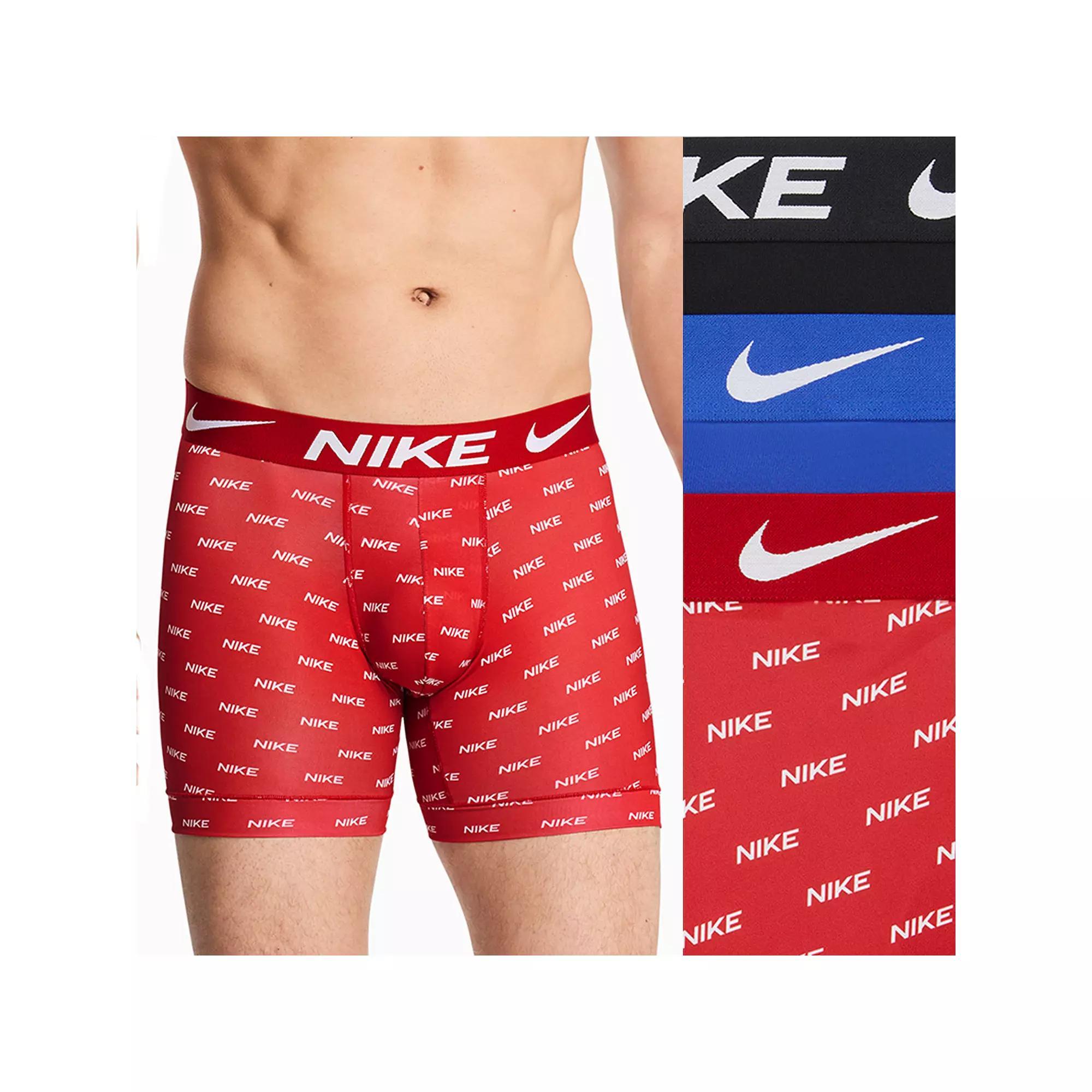 Men's Nike Dri-FIT Essential 3-pack Microfiber Boxer Briefs, Size: XL, Pink Product Image