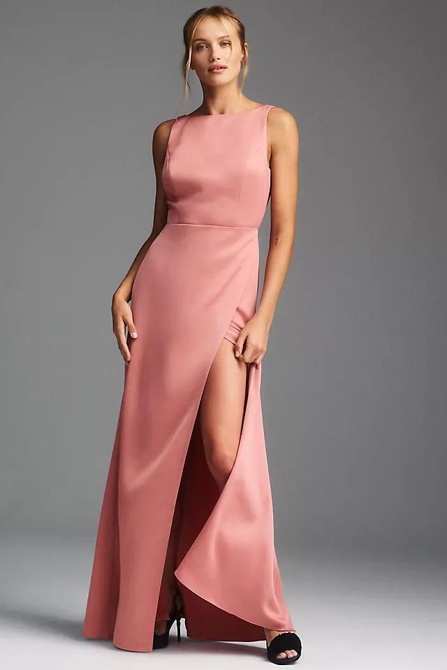 BHLDN Alice High-Neck Satin Maxi Dress Product Image