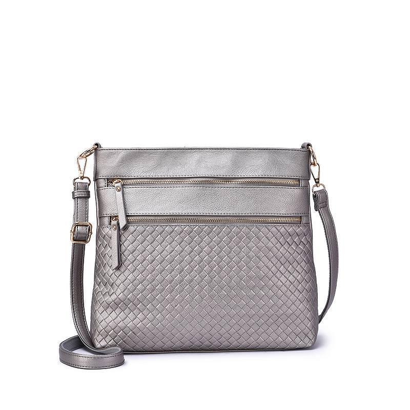 Women's Mellow World Alecia Woven Shoulder Bag, Grey Gray Product Image