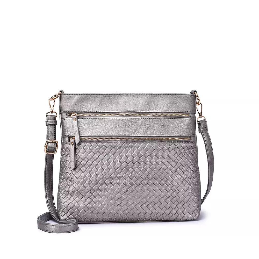 Women's Mellow World Alecia Woven Shoulder Bag, Grey Gray Product Image