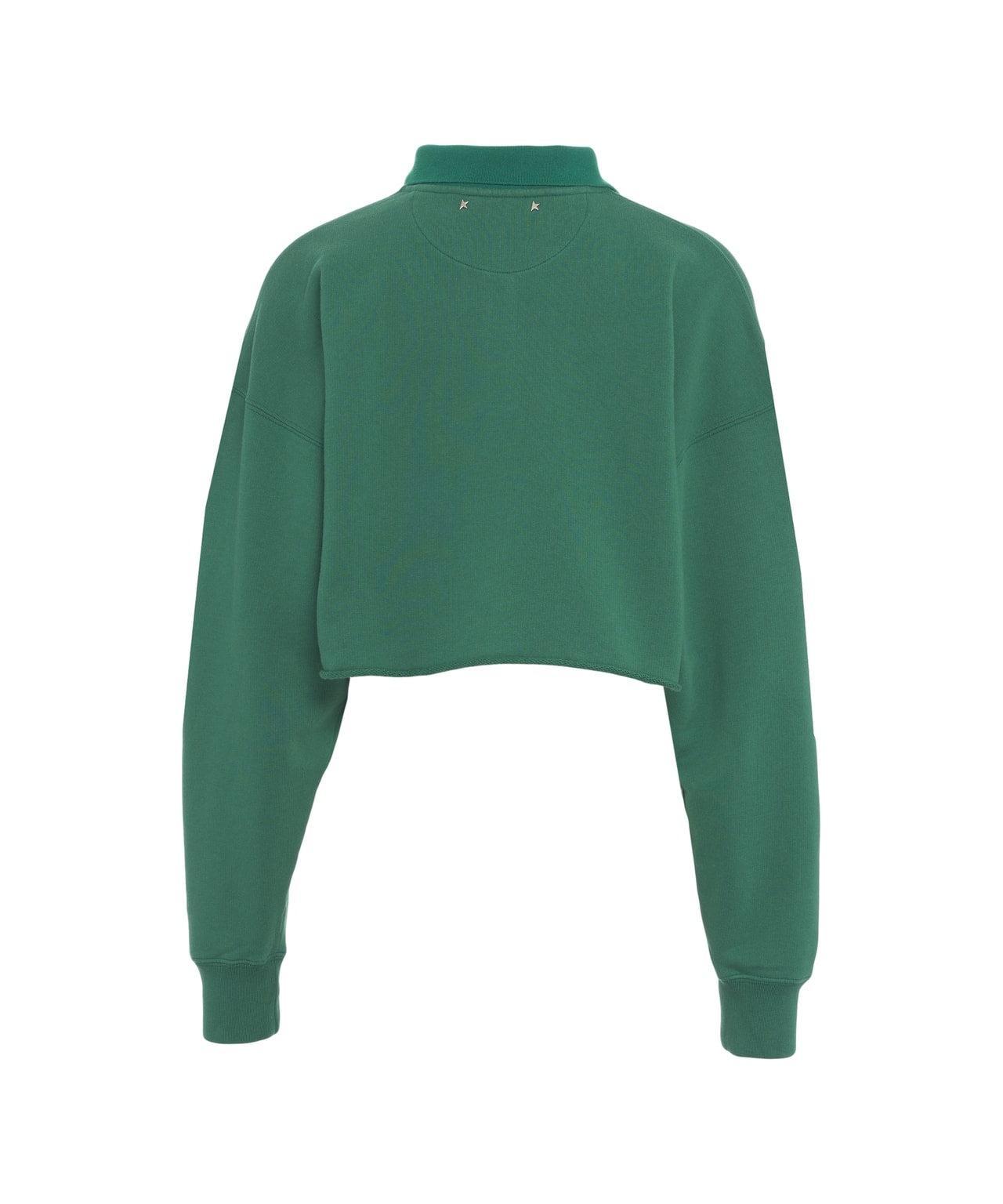 Cropped polo sweatshirt with logo print Product Image