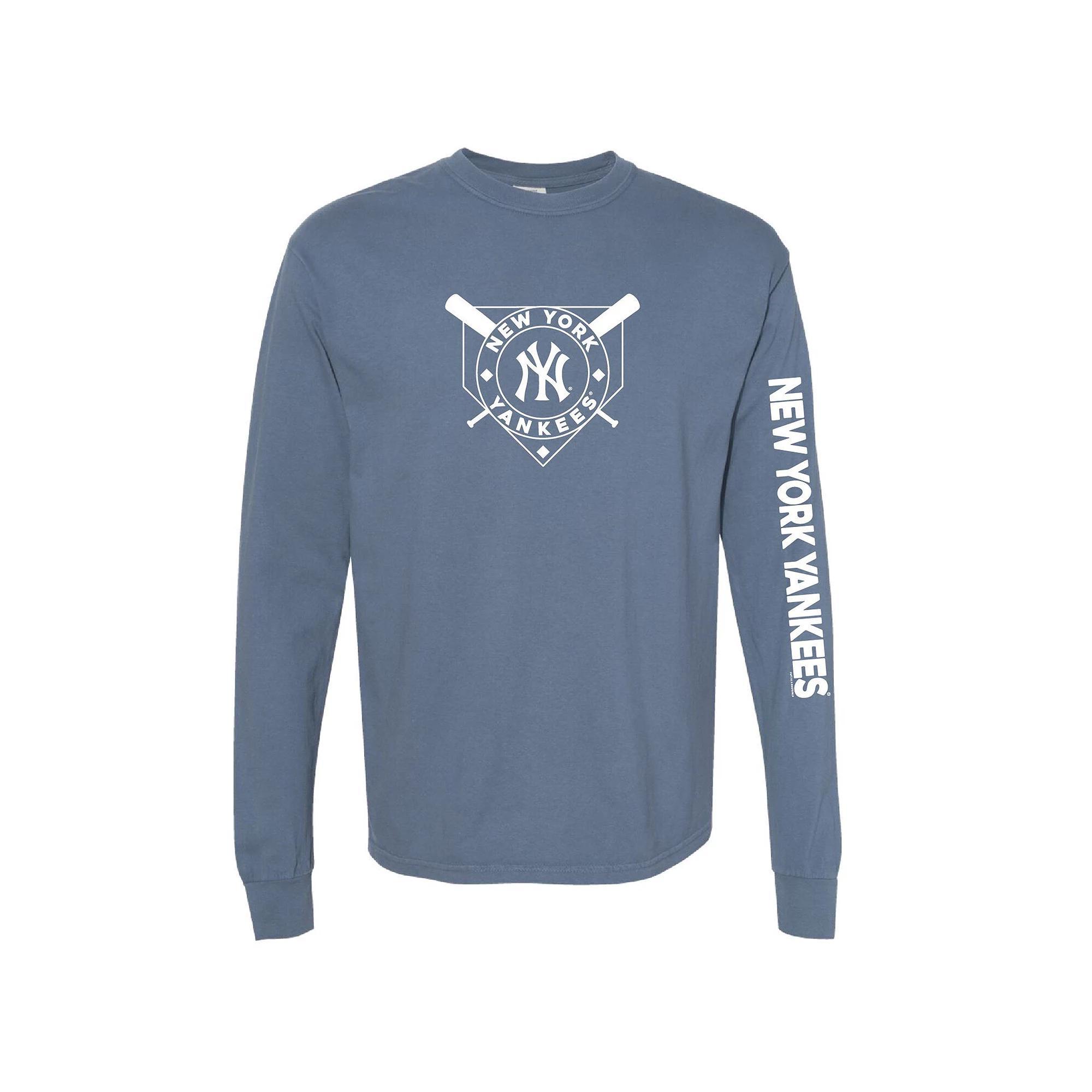 Women's Soft as a Grape Navy New York Yankees Pigment Dye Long Sleeve T-Shirt, Size: XL, Blue Product Image