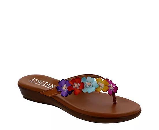 Womens Italian Shoemakers Emina Flat Sandals Grey Team Product Image