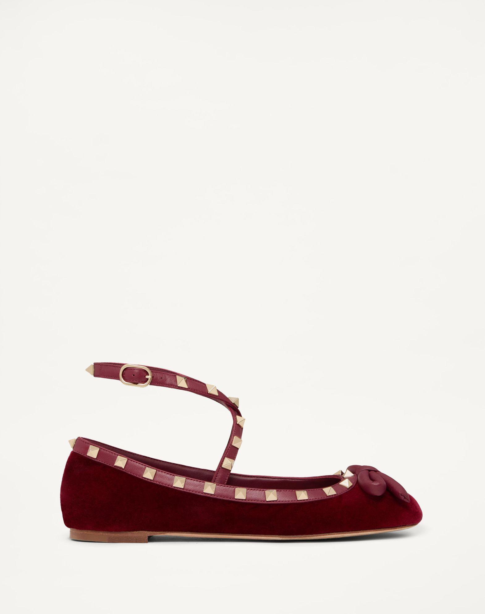 Rockstud Velvet Ballerina Product Image