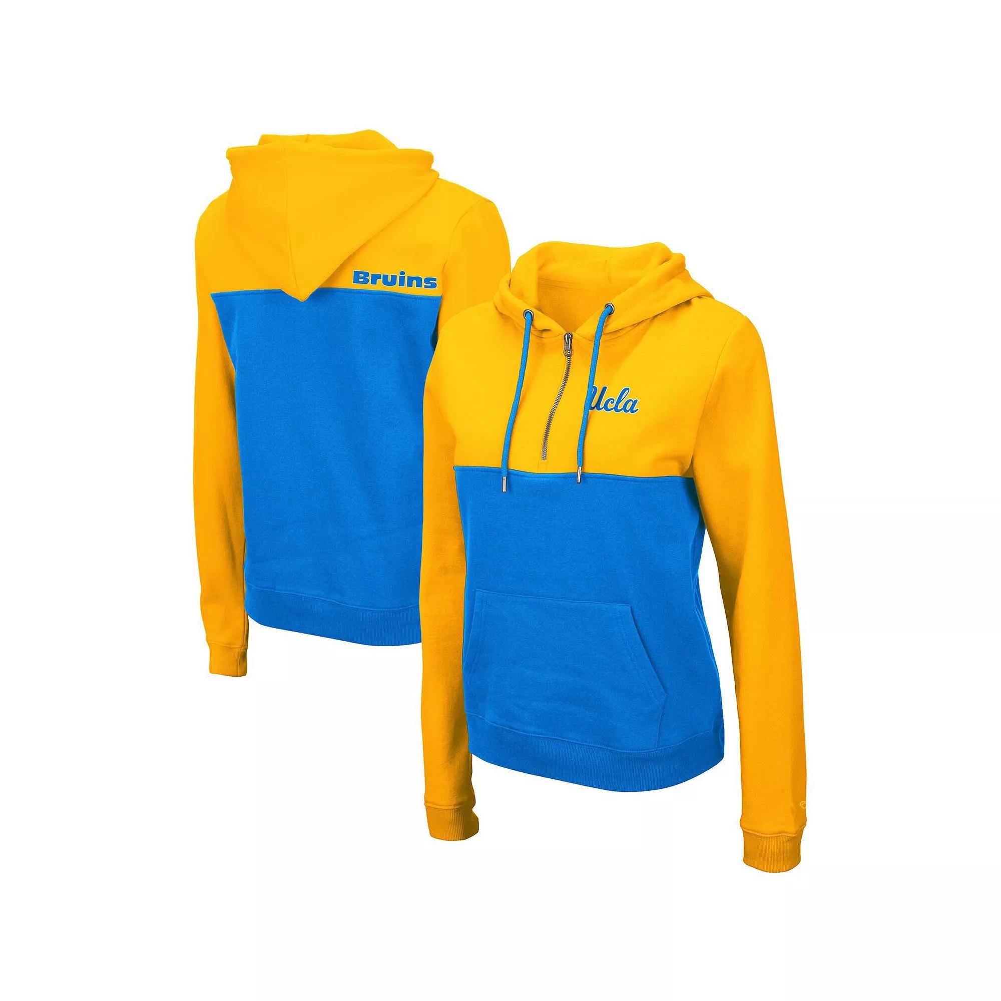 Women's Colosseum Gold/Blue UCLA Bruins Aidan Lightweight Half-Zip Hoodie, Size: XL Product Image