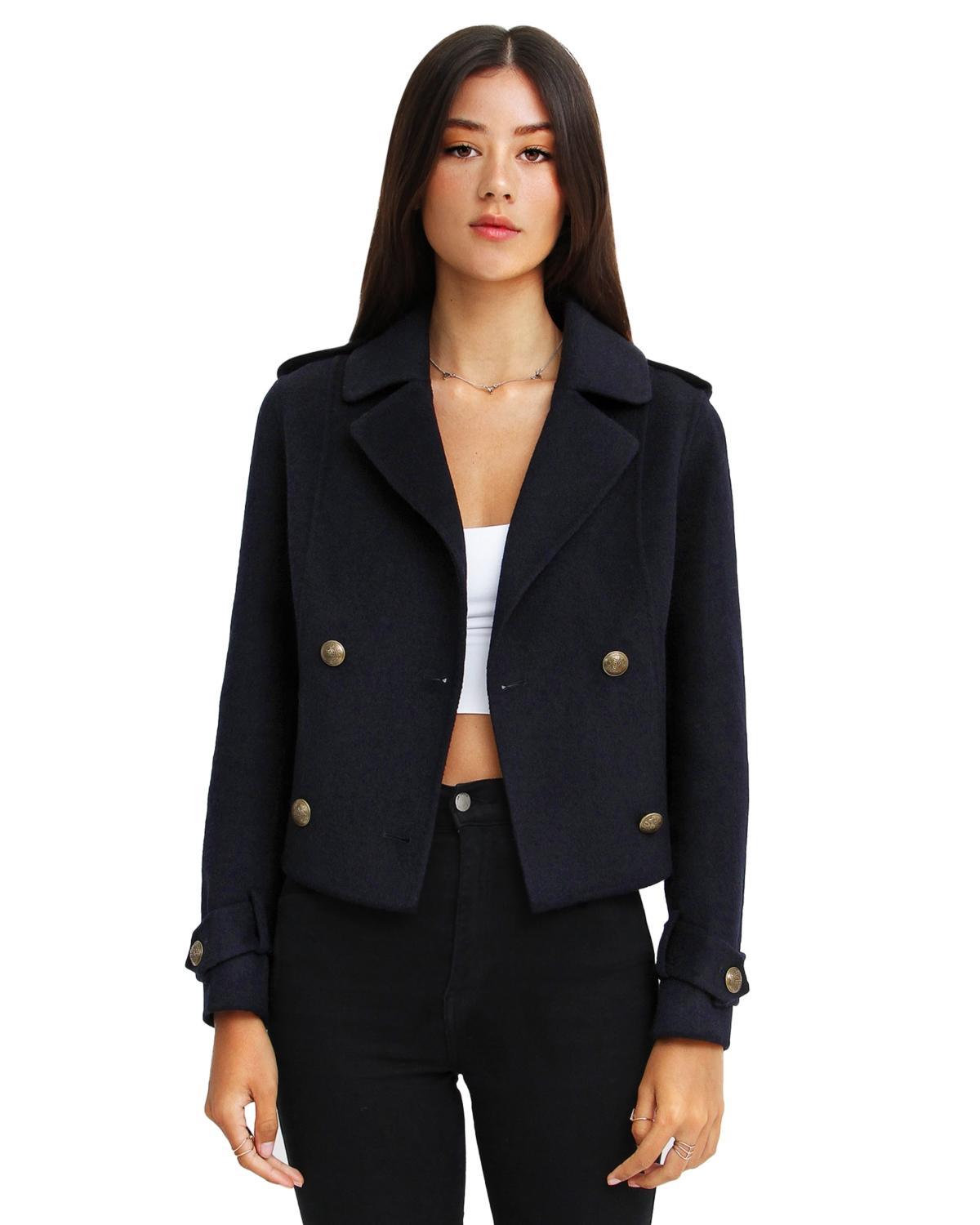 Women Belle & Bloom Better Off Military Peacoat Jacket Product Image