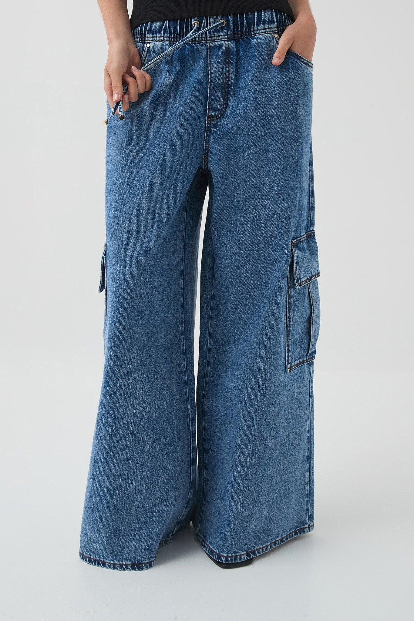 Sadie Denim Cargo Jeans Product Image
