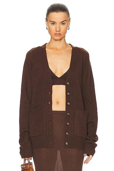 Eterne Theodore Cardigan in Chocolate Product Image