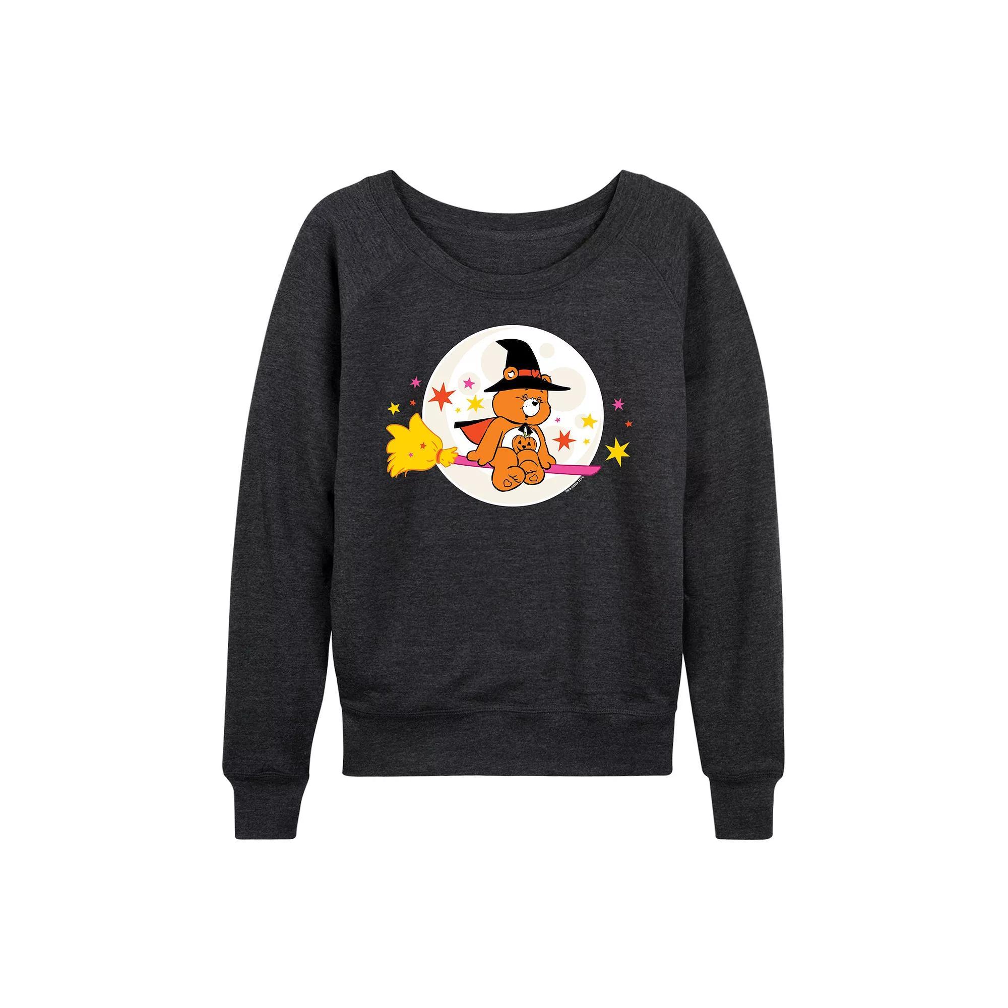 Women's Care Bears Halloween Witch French Terry Long Sleeve Tee, Size: XXL, Heather Grey Product Image