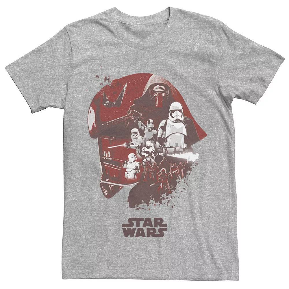 Men's Star Wars: The Last Jedi Captain Phasma Helmet Collage Tee, Size: 3XL, Athletic Grey Product Image