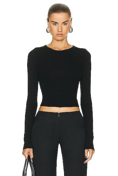 Silk Knit Long Sleeve Tuck Top Product Image