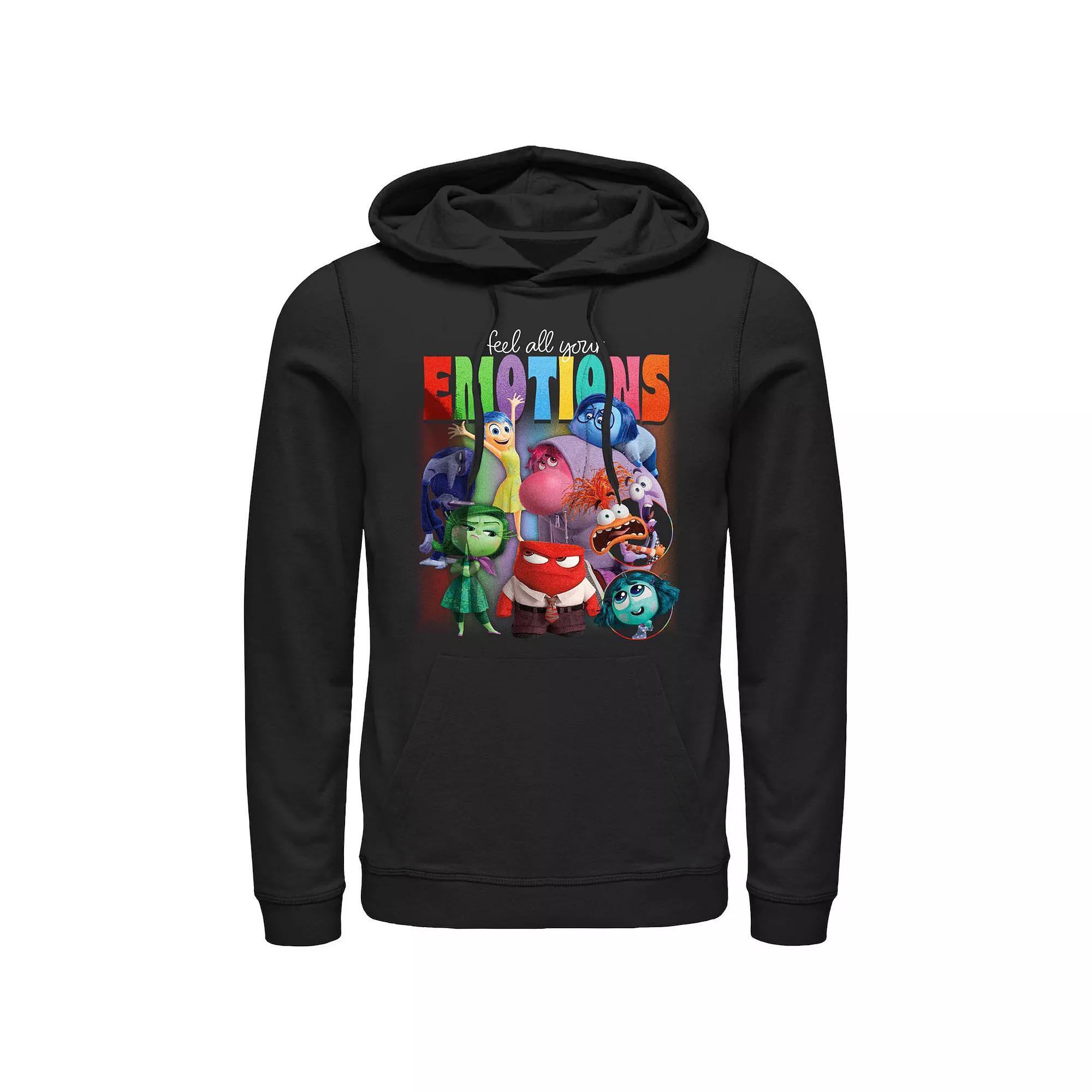 Men's Inside Out 2 Feel All Your Emotions Group Shot Graphic Hoodie, Size: XXL, Black Product Image