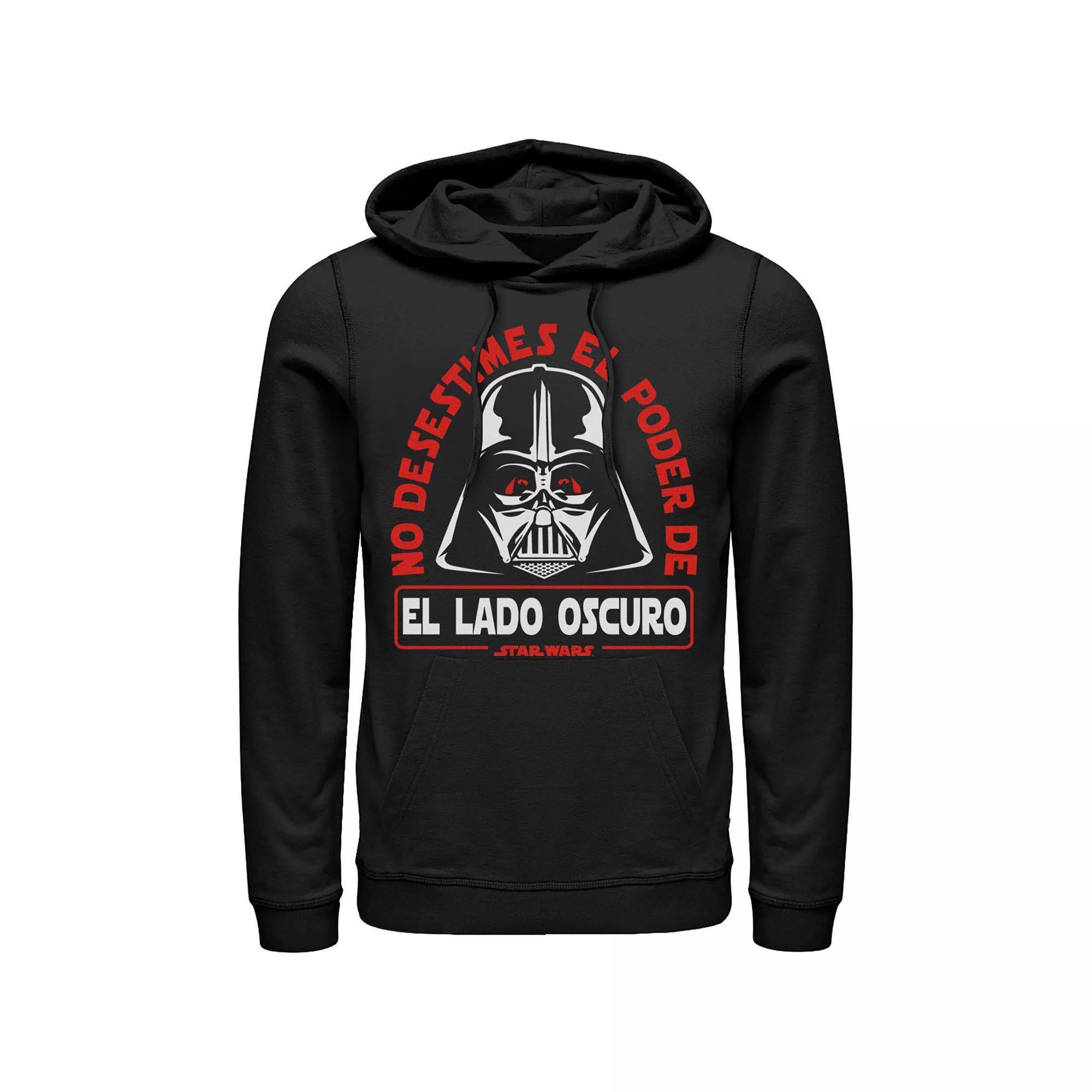 Men's Star Wars No Desestimes El Poder Poder De El Lad Oscuro Hoodie, Size: 3XL, Black Product Image