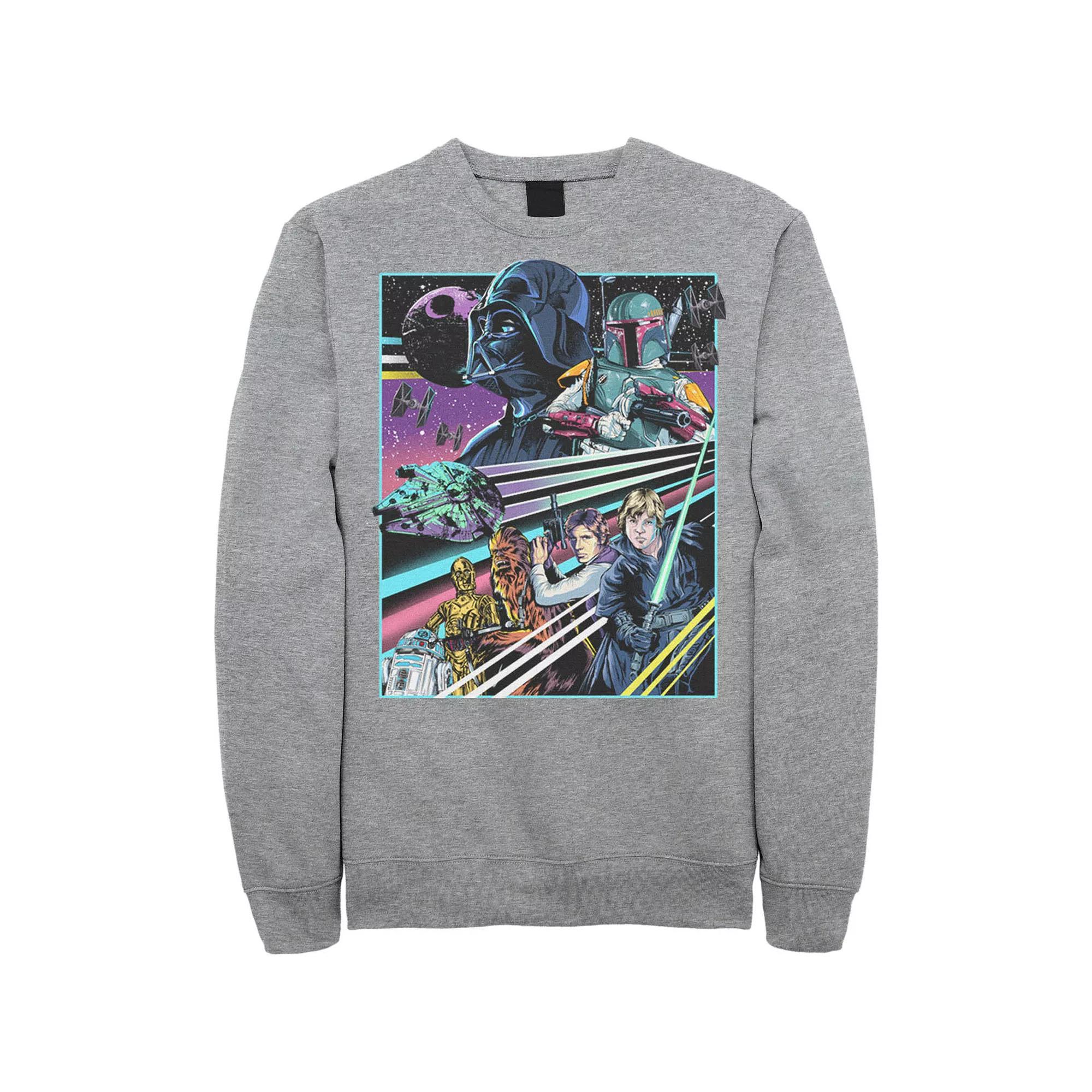 Men's Star Wars Neon Rebel Alliance Poster Sweatshirt, Size: XL, Athletic Grey Product Image