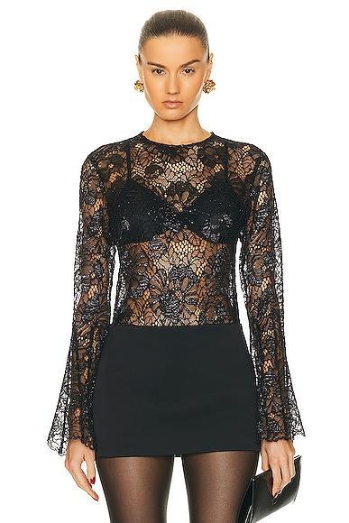 FRAME Lace Flutter Sleeve Blouse Product Image