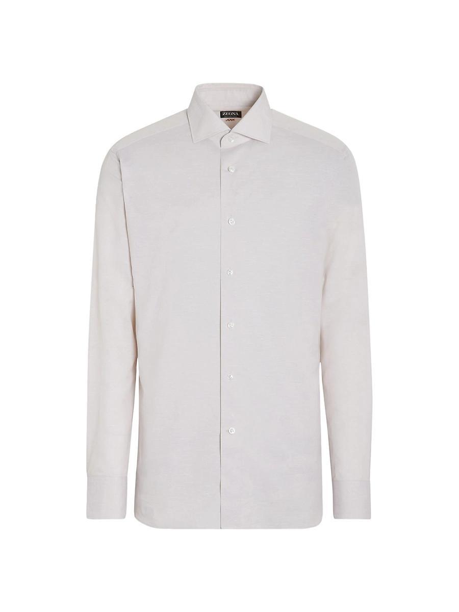 Mens Centoventimila Cotton and Linen Shirt Product Image