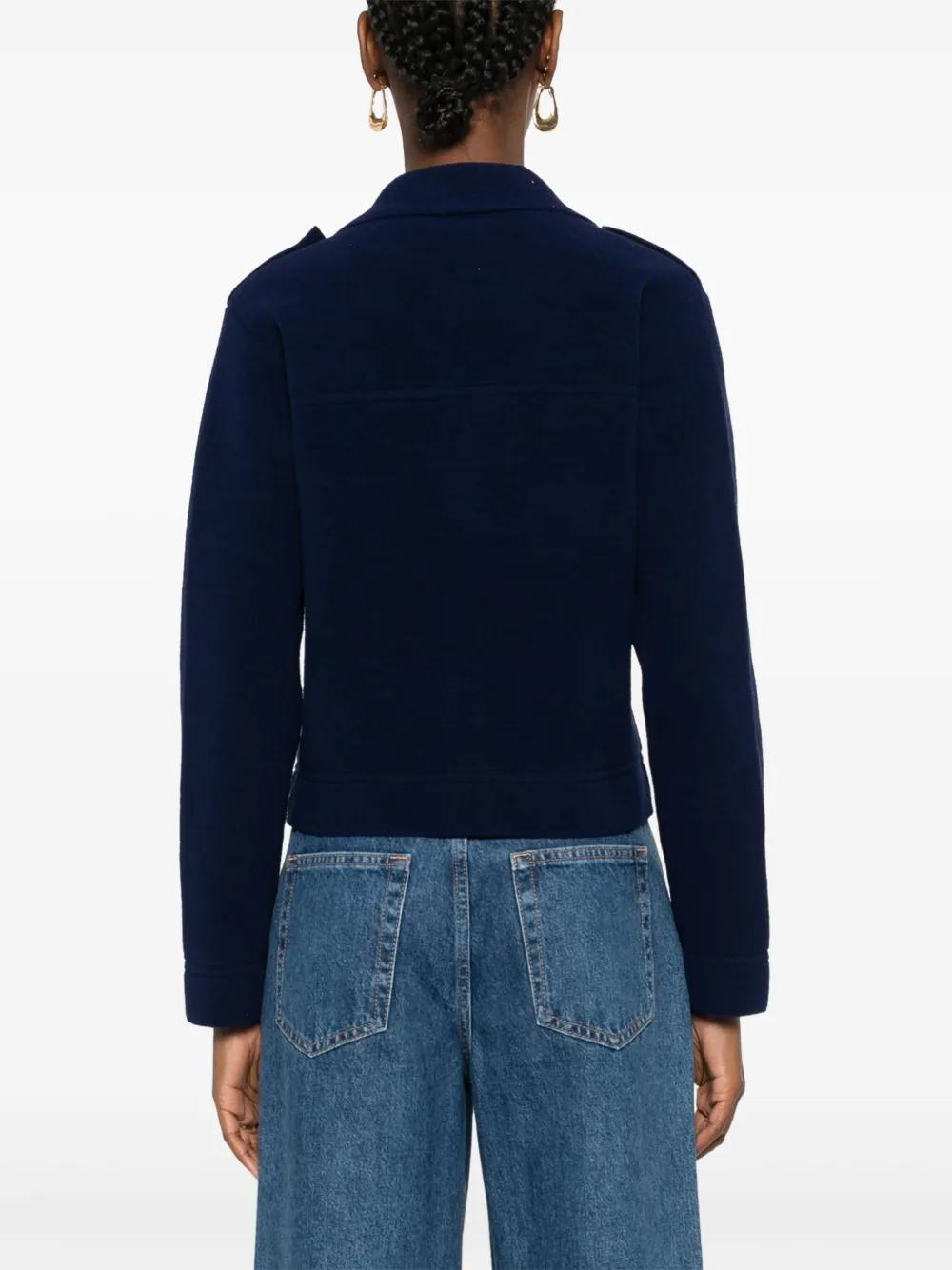 notched-lapels fleece blazer Product Image