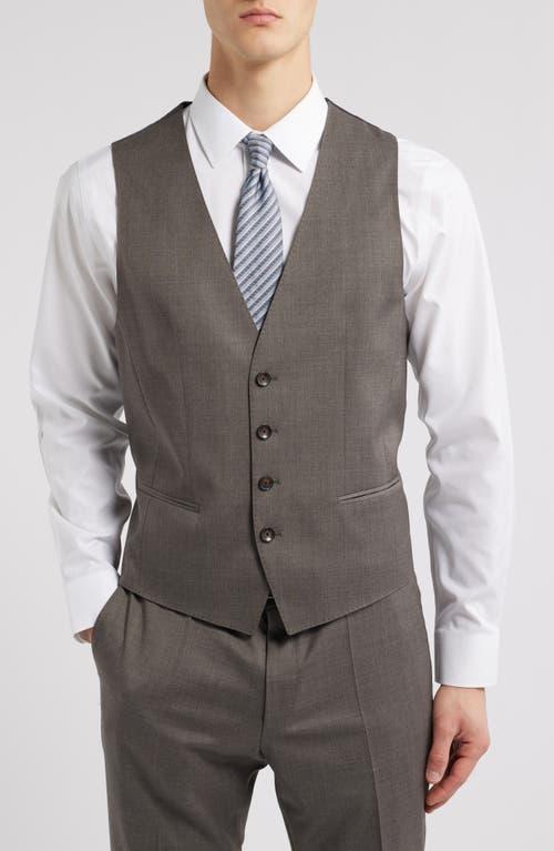 HUGO BOSS Boss Huge 3-piece Stretch Virgin Wool Suit In Medium Brown Product Image