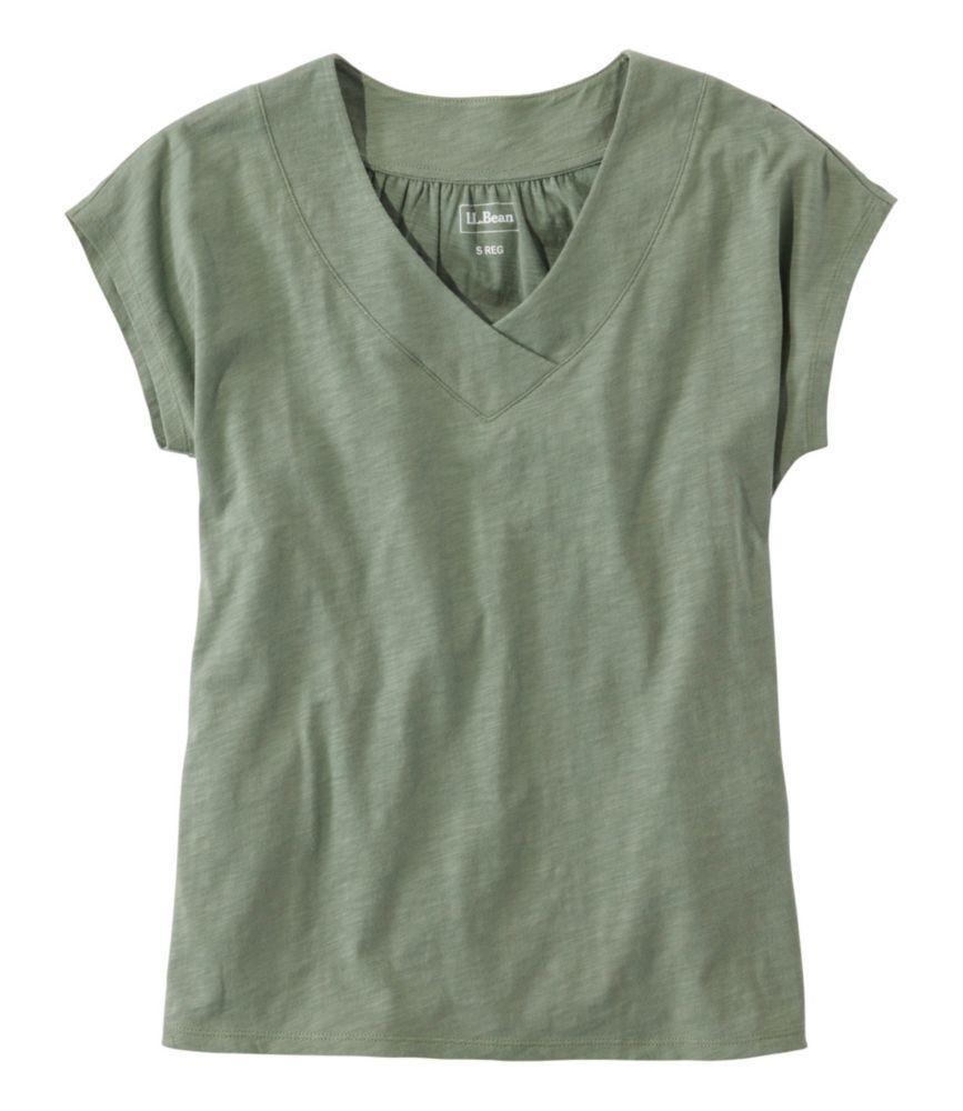 Women's Organic Cotton Tee, V-Neck Cap-Sleeve Product Image