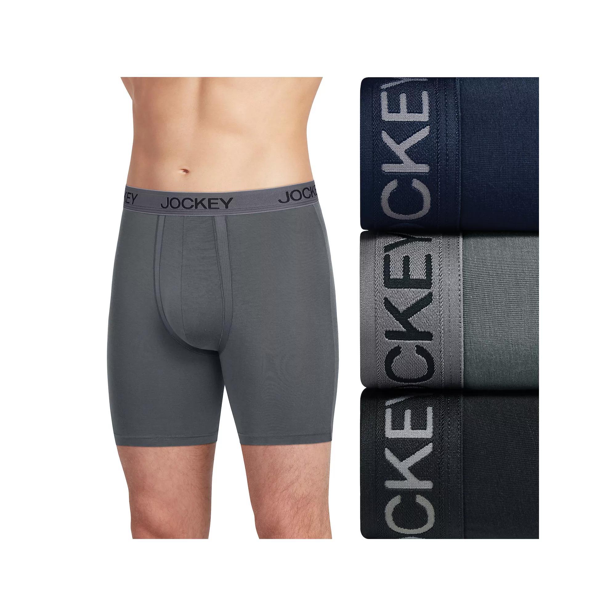 Men's Jockey® 3-Pack Chafe Proof Pouch Modal 6" Boxer Briefs, Size: Large, Blue Team Product Image