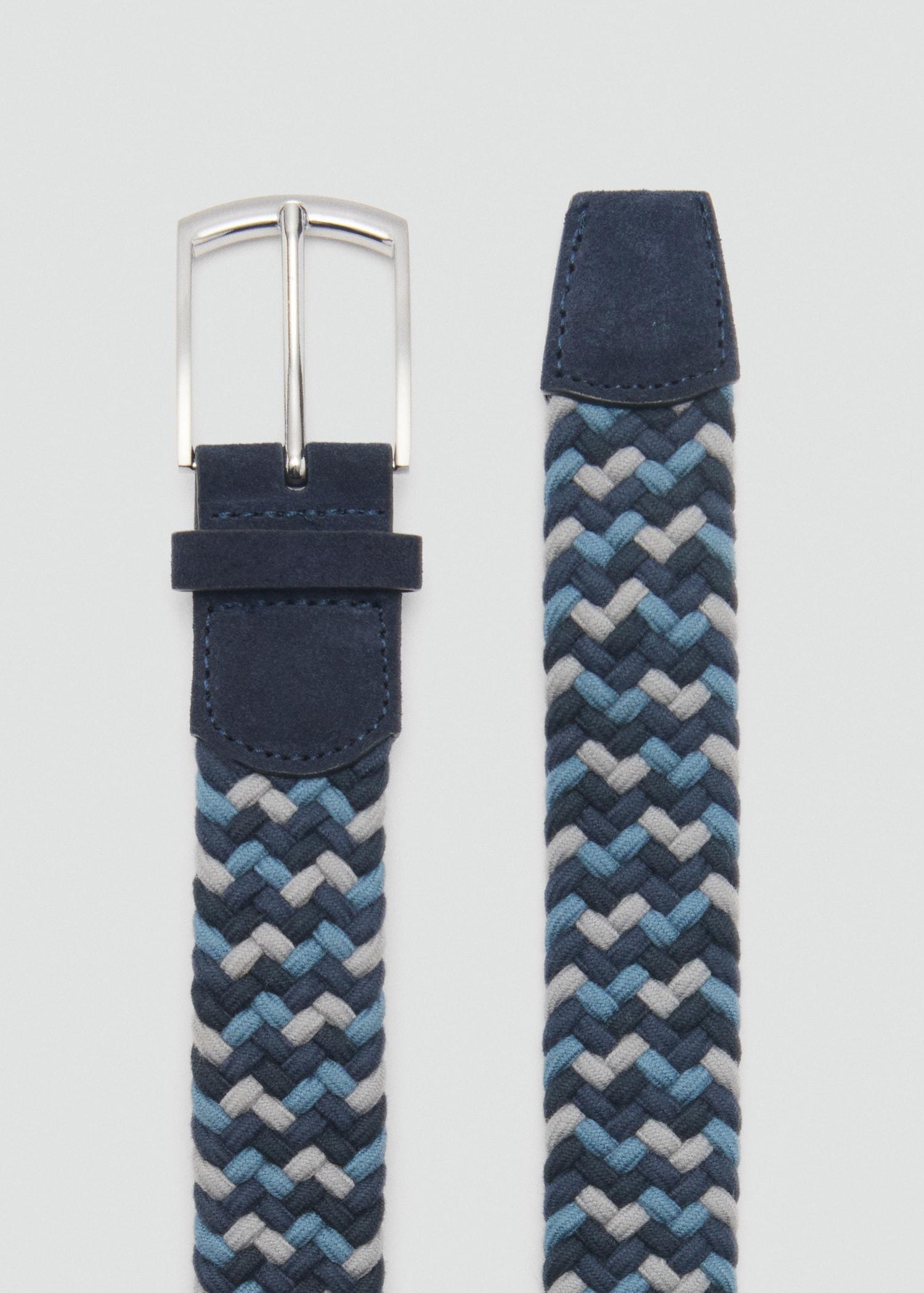 Braided elastic coloured belt - Men | MANGO USA Product Image