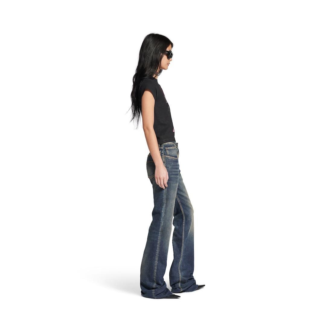 Women's City Of Angels Shrunk T-shirt in Black Faded Product Image