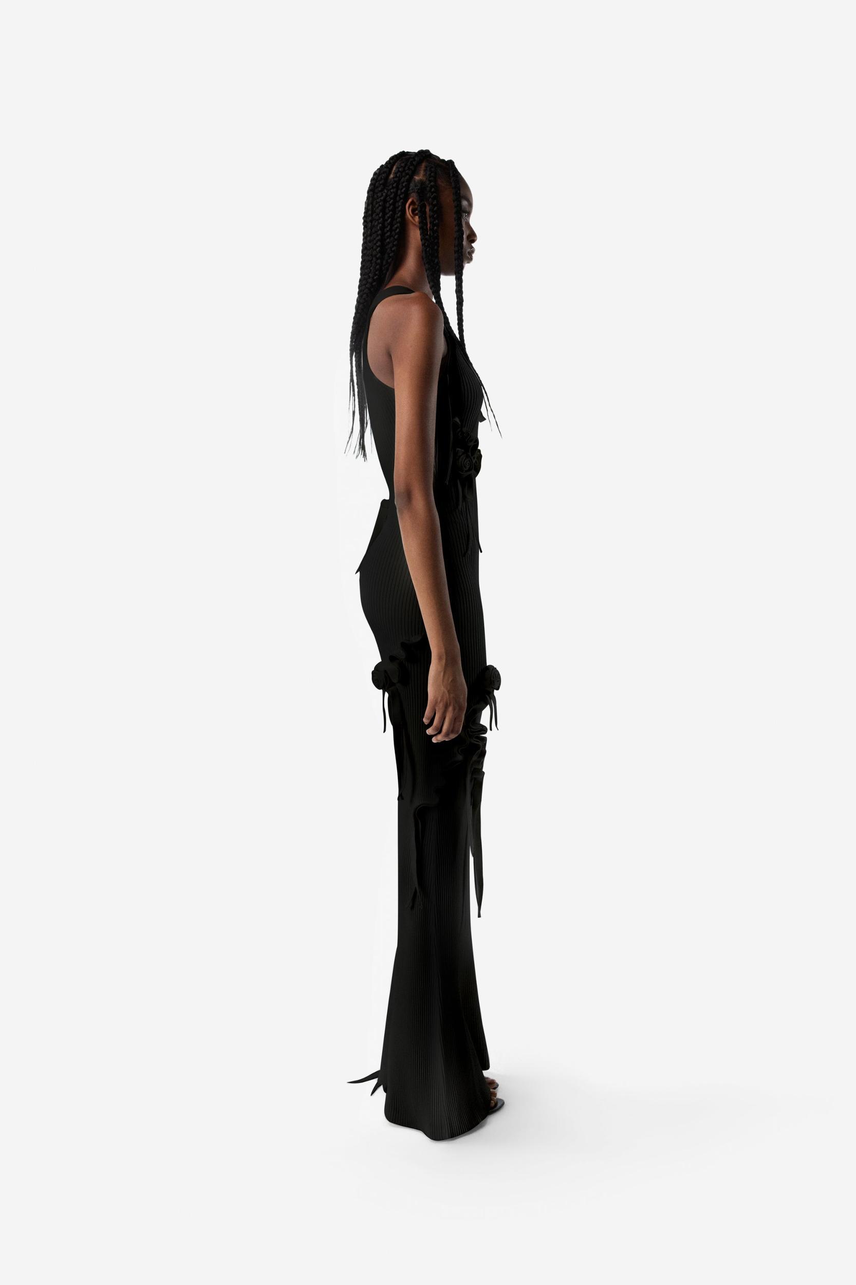 Knitted Ribbon Long Tank Dress Product Image