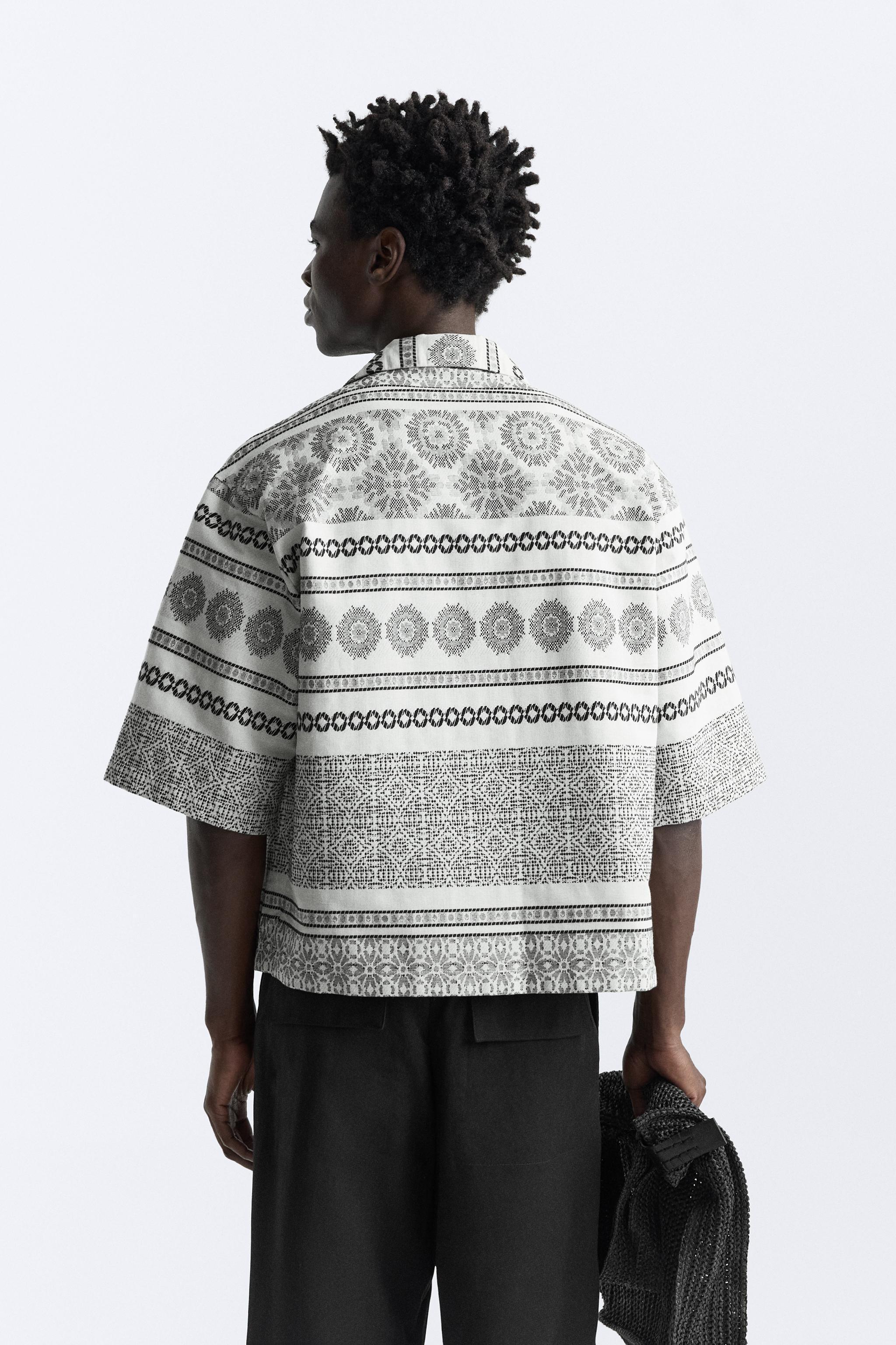 GEOMETRIC JACQUARD OVERSHIRT Product Image