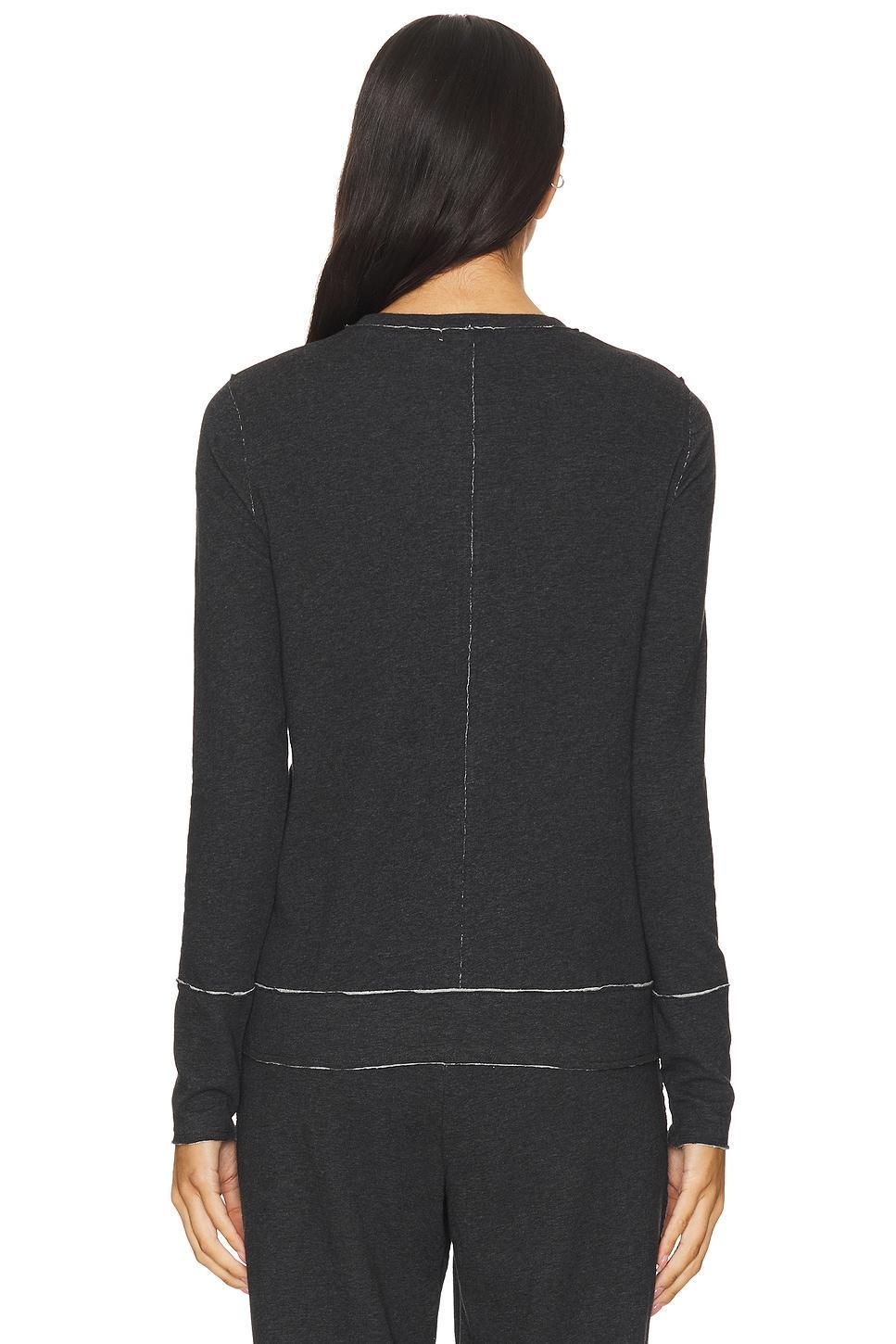 Double Face Long Sleeve Crew Neck Top Goldie Product Image