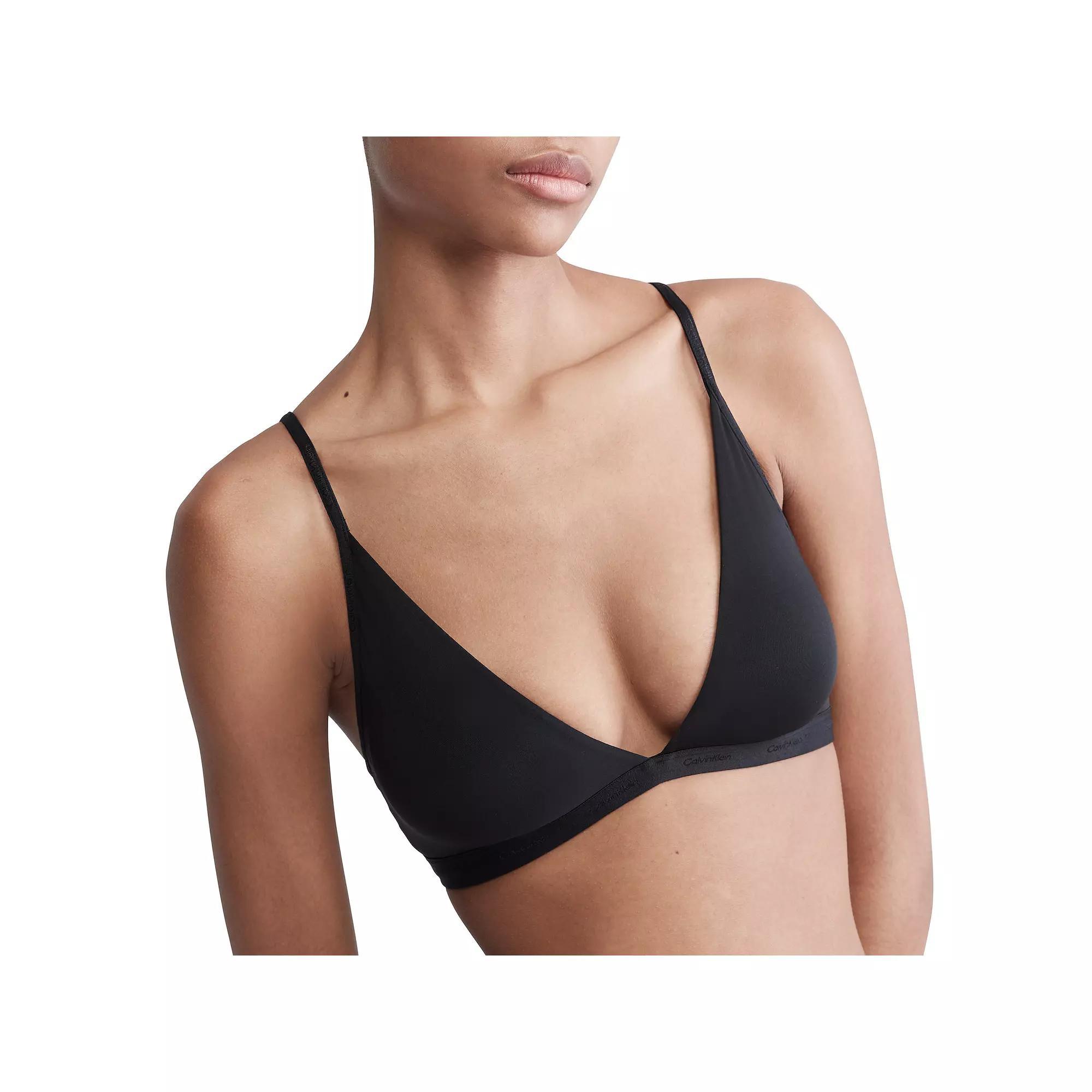 Calvin Klein Womens Form to Body Natural Lightly Lined Triangle Bralette - Neutral Product Image