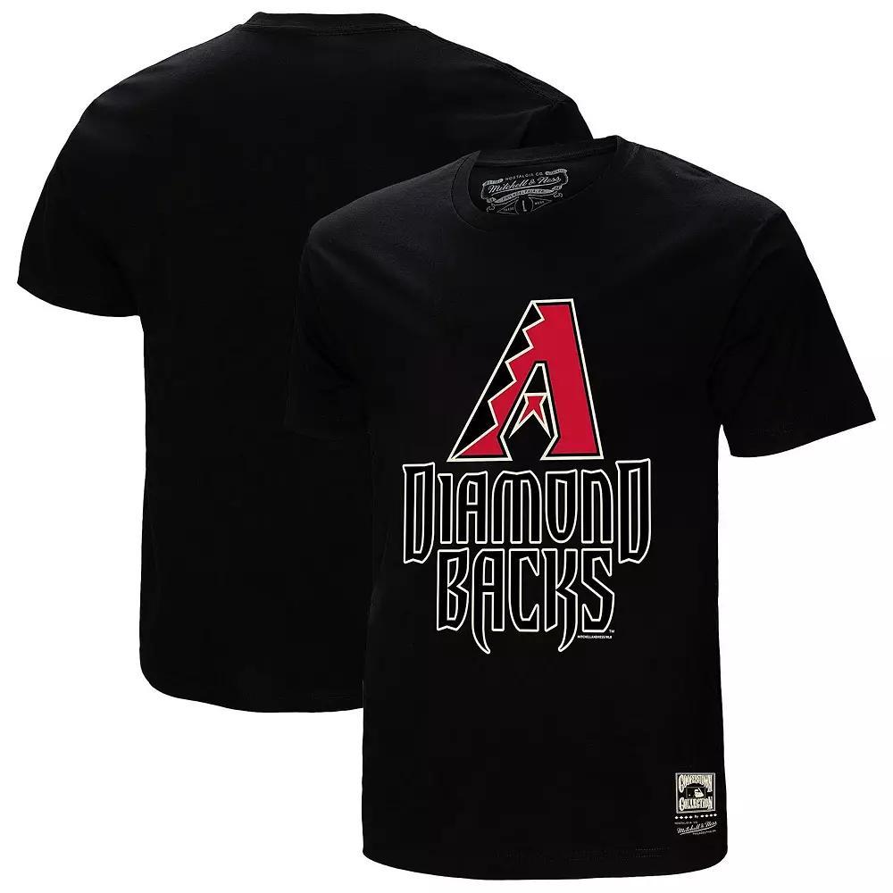 Men's Mitchell & Ness Black Arizona Diamondbacks Cooperstown Collection Logo T-Shirt, Size: 2XL Product Image