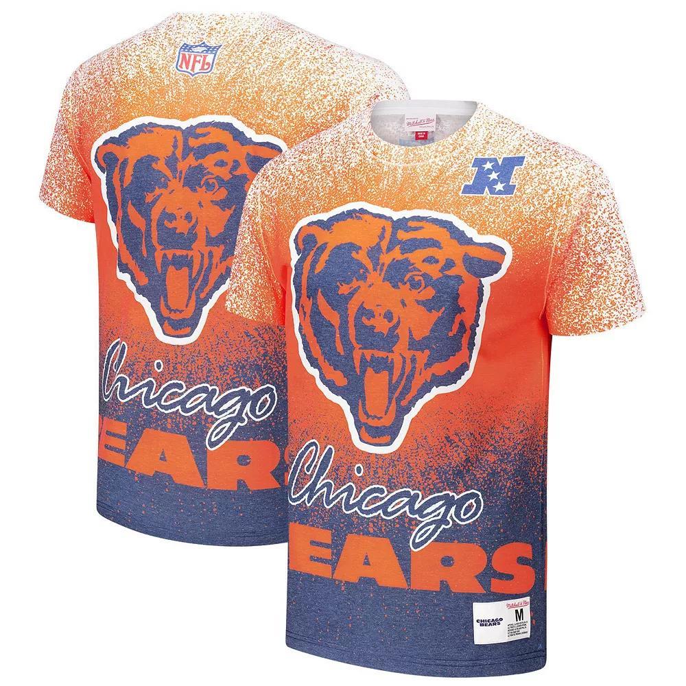 Men's Mitchell & Ness  White Chicago Bears Team Burst Vintage Logo T-Shirt, Size: Small Product Image