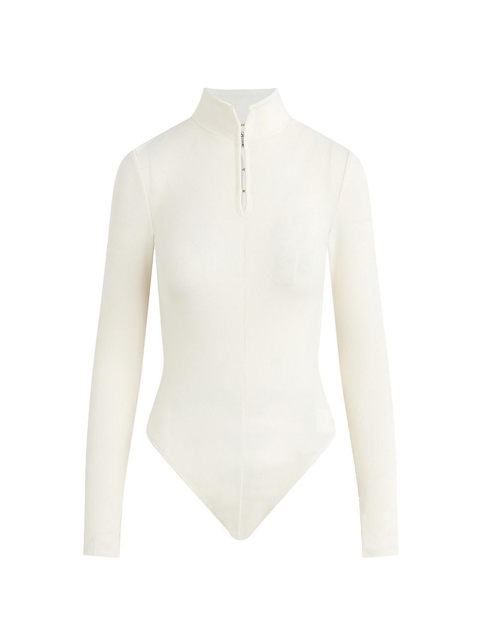 Womens Cotton-Blend Long-Sleeve Bodysuit Product Image