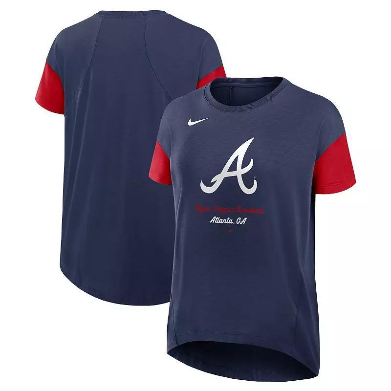 Women's Nike Navy Atlanta Braves Flowy T-Shirt, Size: Large, Blue Product Image