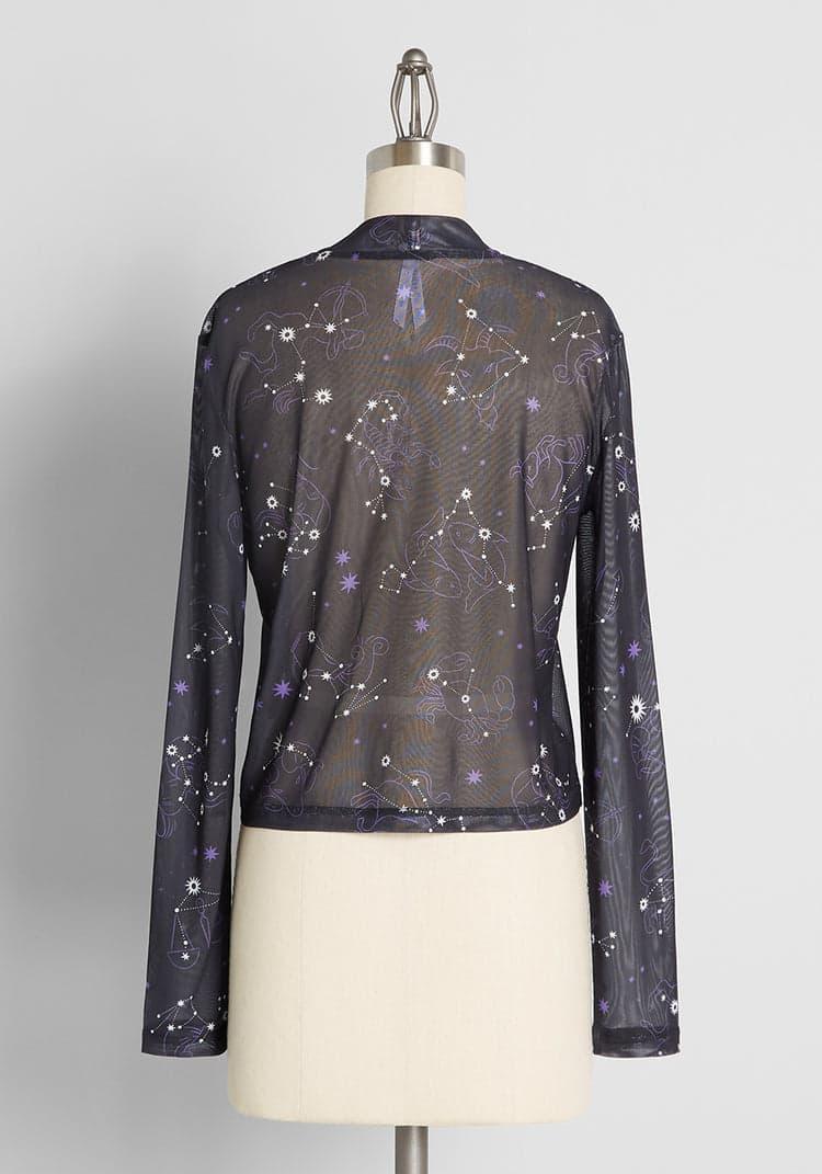 Zest Of The Zodiac Mesh Mock Neck Top Product Image