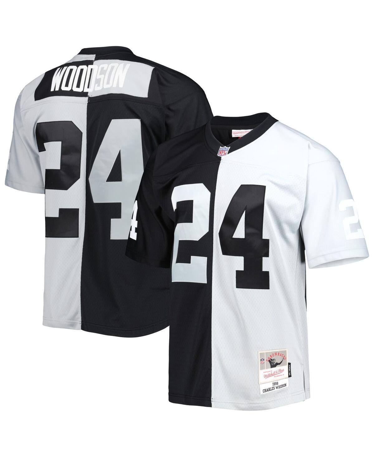 Men's Mitchell & Ness Charles Woodson Black/Silver Las Vegas Raiders 1998 Split Legacy Replica Jersey, Size: XL, Lvr Black Product Image