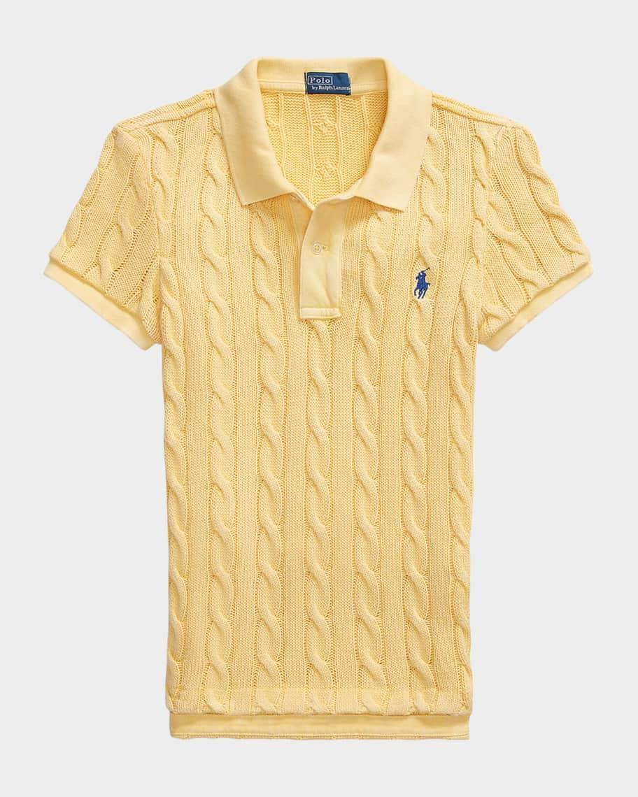 Cable-Knit Polo Shirt Product Image