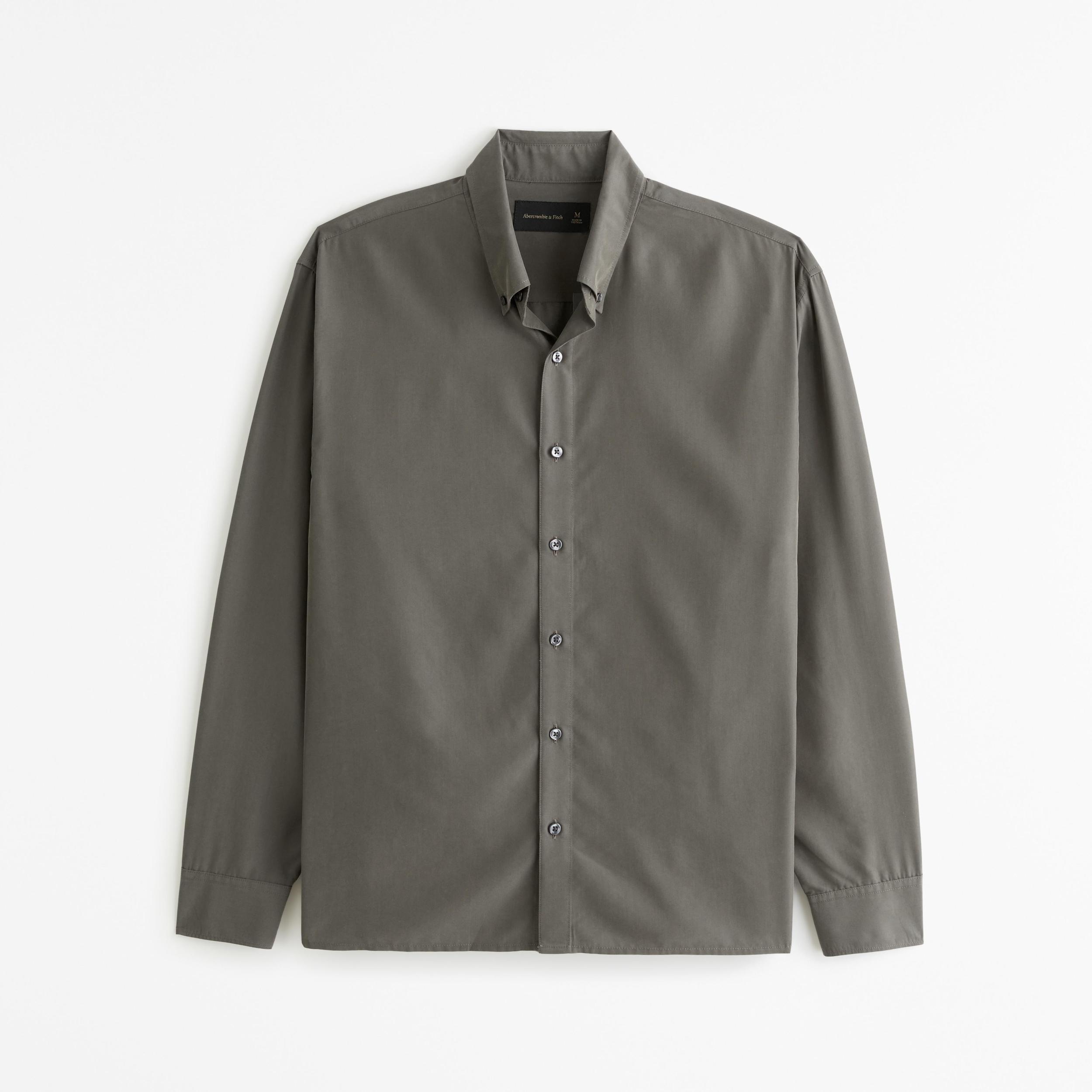 Long-Sleeve Cupro Button-Up Shirt Product Image
