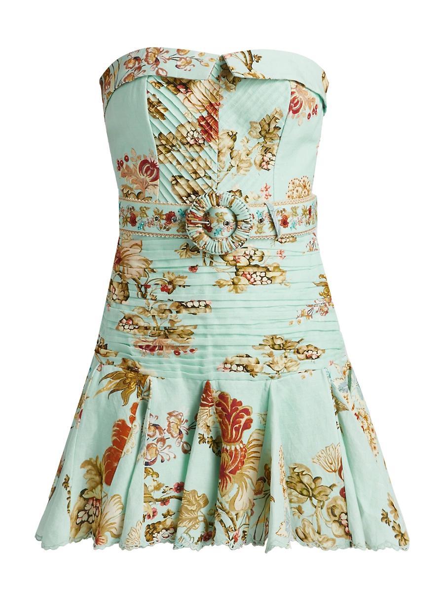 Womens Rohi Floral Belted Strapless Minidress Product Image