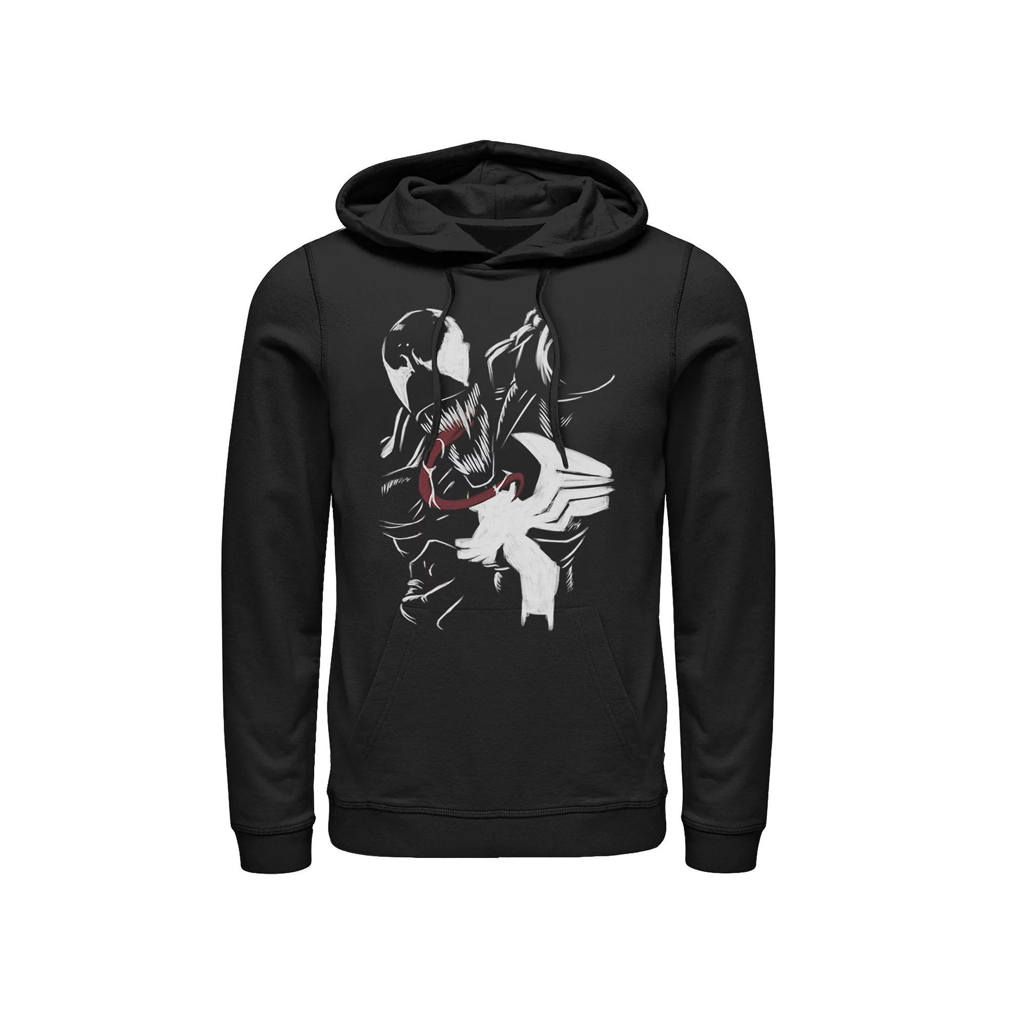 Men's Marvel Venom Close Up Roar Paint Art Hoodie, Size: Medium, Black Product Image