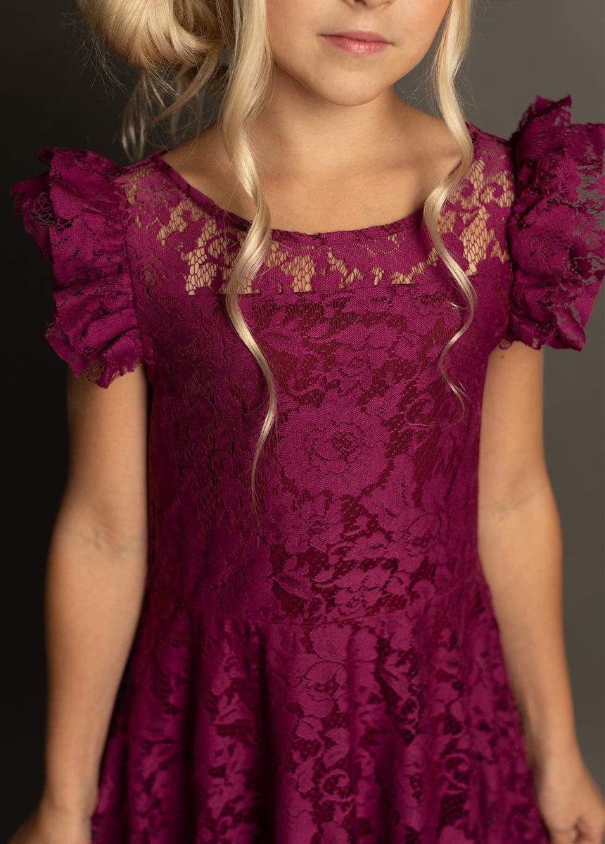 Angie Dress in Berry Girls Product Image