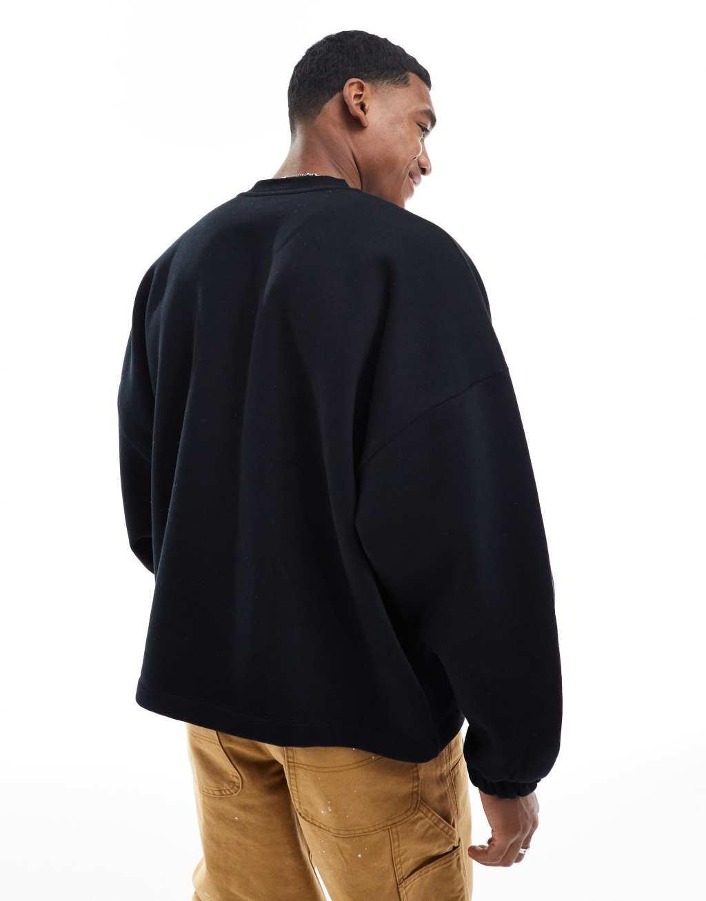 ASOS DESIGN extreme oversized sweatshirt in black Product Image