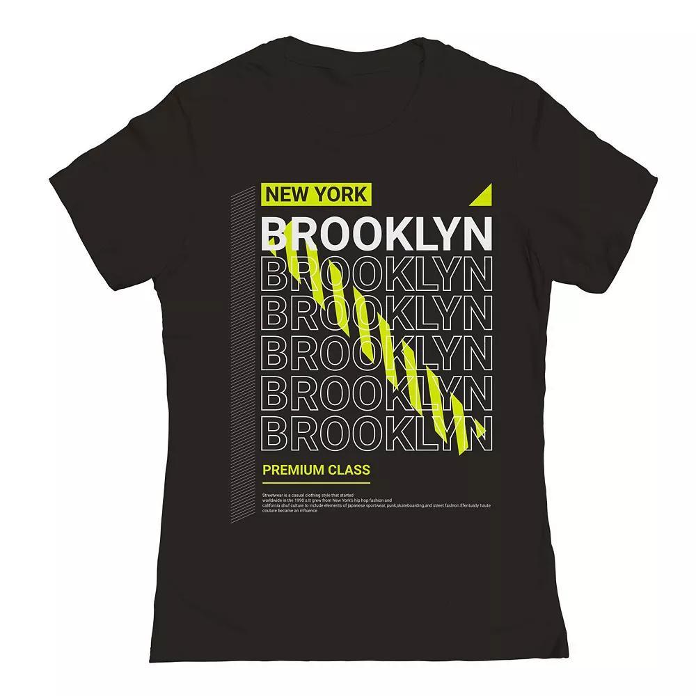 Junior's New York Brooklyn Repeat Graphic Tee, Women's, Size: XL, Black Product Image