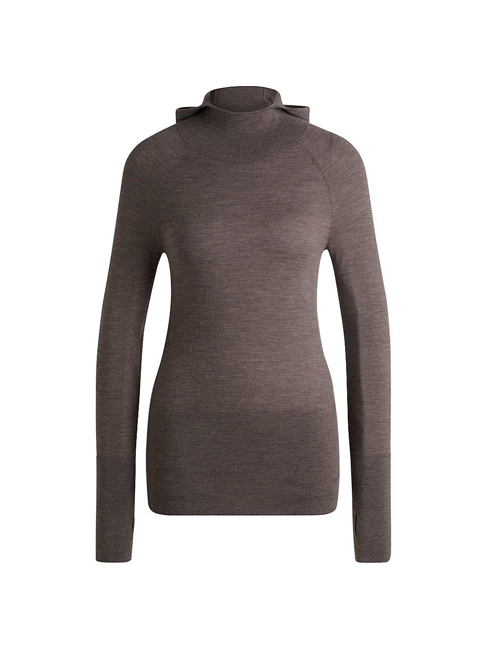 Womens Naomi x Boss Knitted Hoodie in Lightweight Merino Wool Product Image