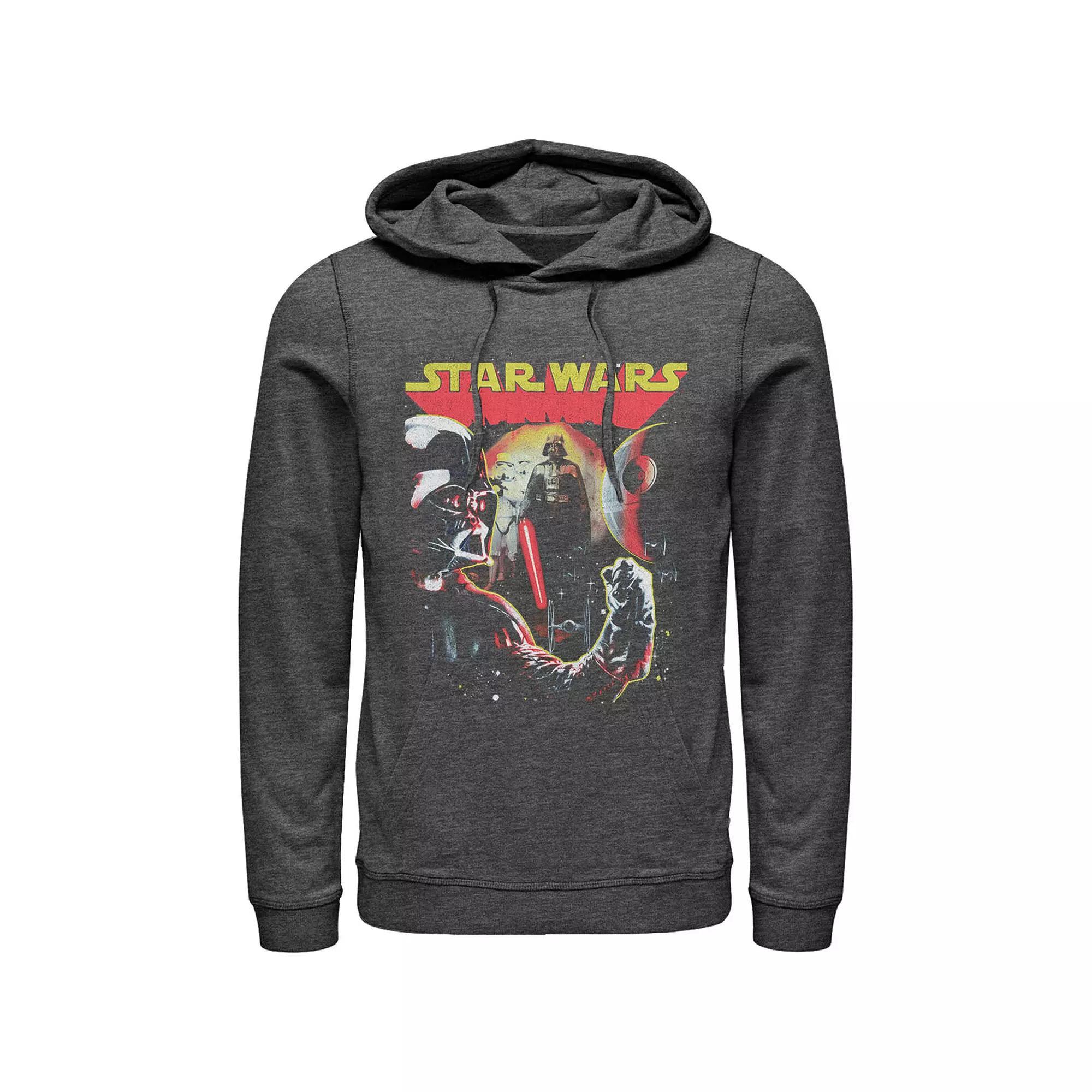 Men's Star Wars Darth Vader Collage Of Views Hoodie, Size: Small, Grey Heather Product Image