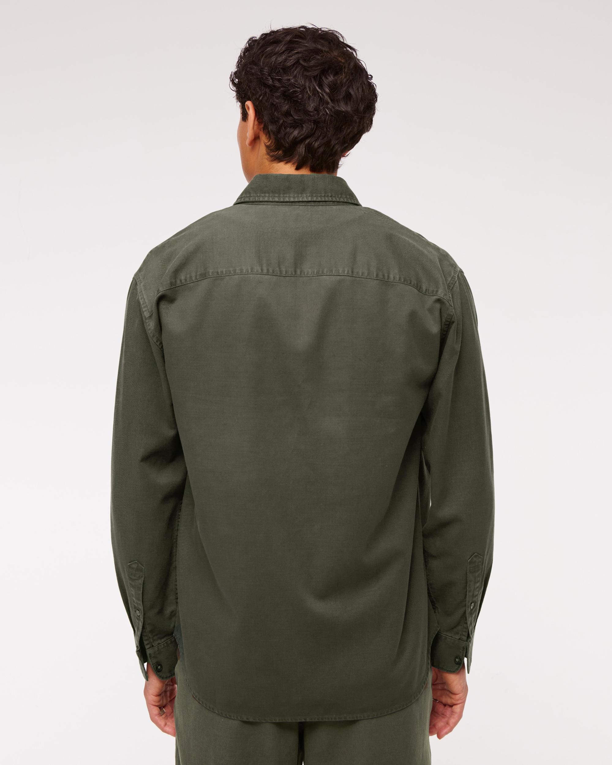 Long-Sleeve Garment Dye Button-Up Shirt Product Image