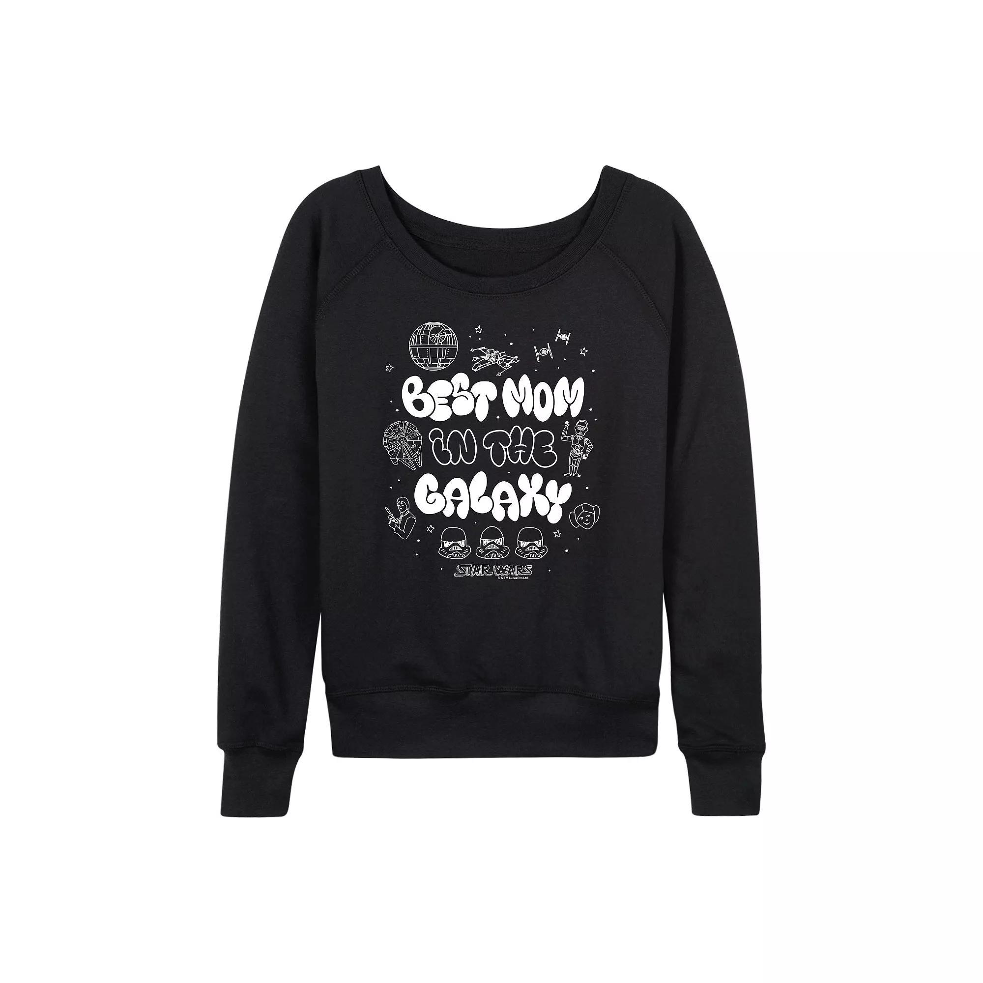 Womens Star Wars Best Mom In The Galaxy French Terry Long Sleeve Tee Product Image