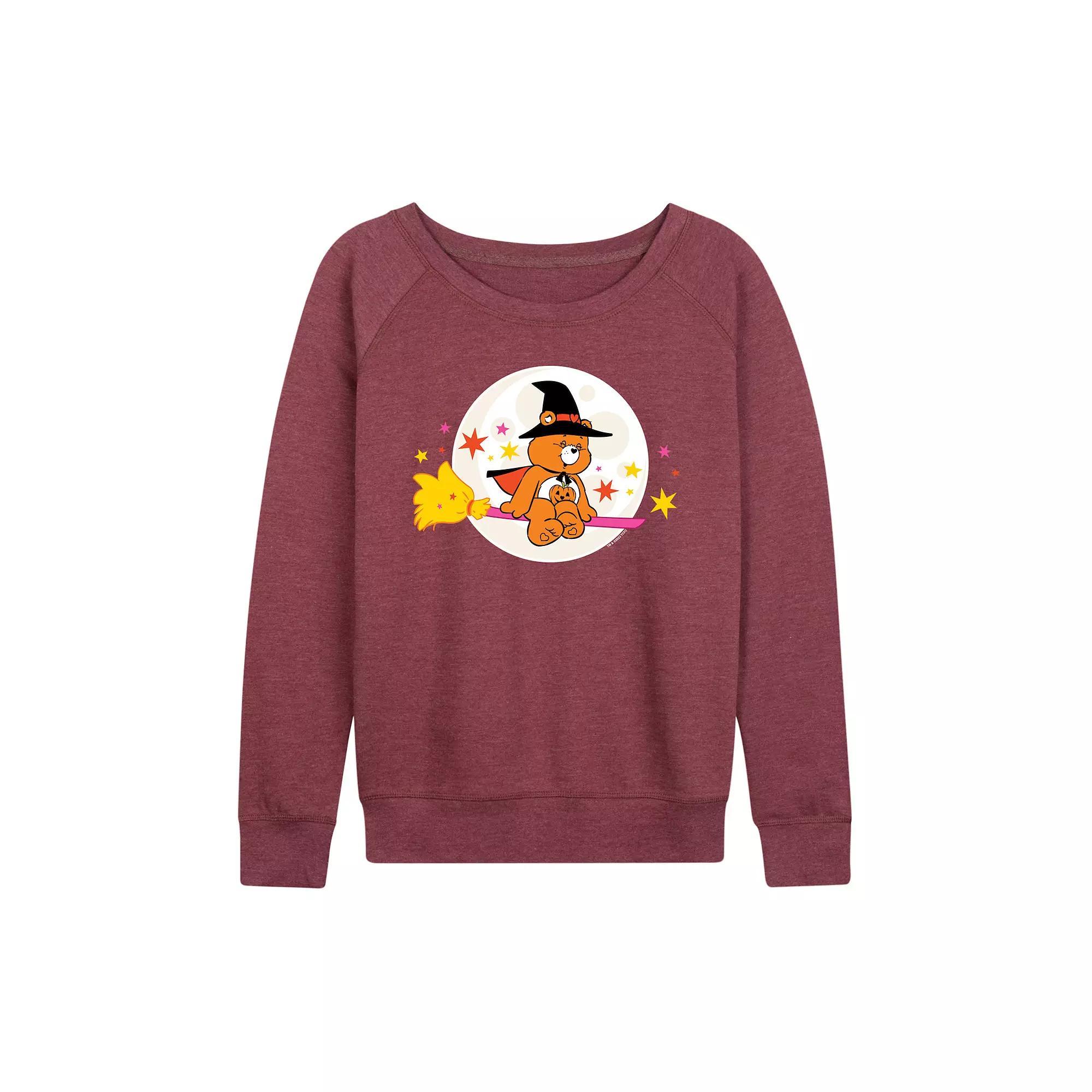 Women's Care Bears Halloween Witch French Terry Long Sleeve Tee, Size: XXL, Heather Grey Product Image